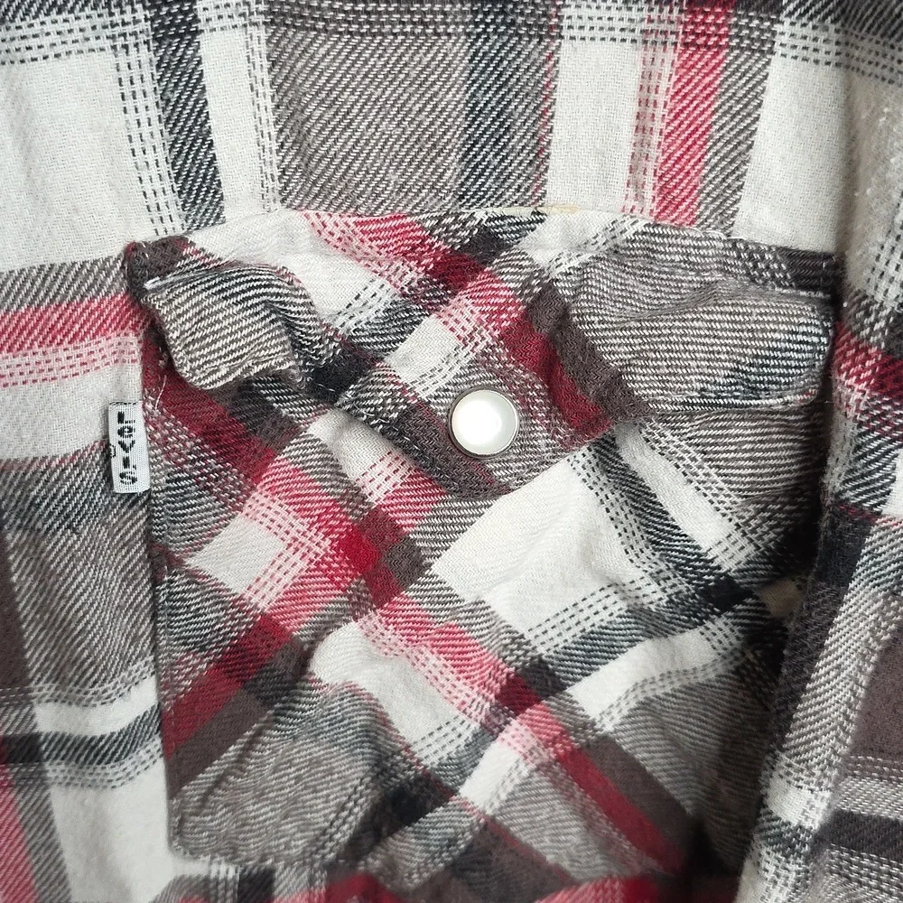 Levi's Plaid Flannel Pearlsnap Sz XL Shirt